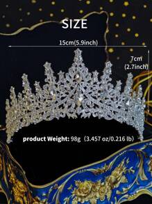 1pc Tiara And Crown For Women Crystal Queen Crowns Rhinestone Princess Tiaras For Girl Bride Wedding Hair Accessories For Bridal Birthday Party Prom Halloween Christmas - 彩色 - 查看 10