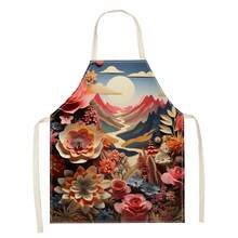 1 chiếc tạp dề vải lanh họa tiết hoa 3D dùng cho nấu ăn tại nhà, mặc nhà bếp và những người đam mê nấu ăn - Nhiều màu - Xem 18