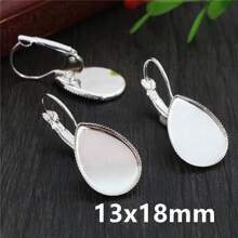 10pcs 10x14mm 13x18mm 18x25mm Drop Style Earring Cabochon Blank Base Setting French Lever Back Earrings DIY Jewelry Making Accessories Findings - French Earrings - View 23