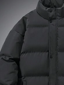 New Winter Men's Warm Padded Coat - Black - View 2