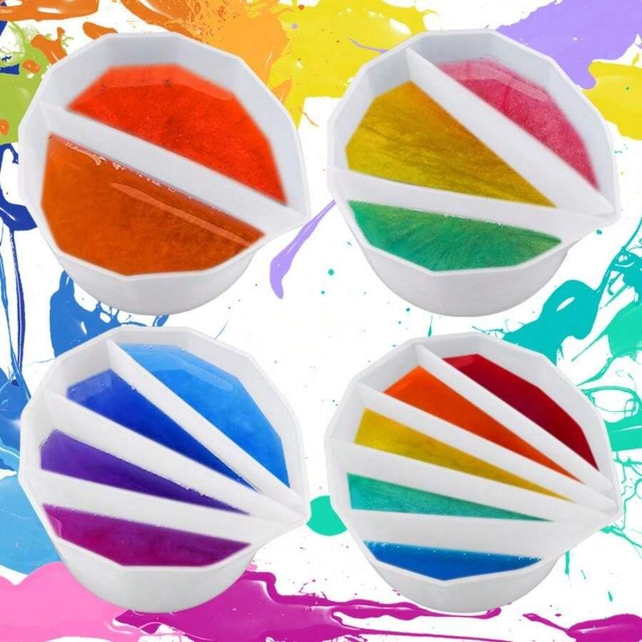 Silicone Resin Casting Cups With Multiple Compartments, Reusable Color