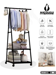 Simple Hanger, Folding Mobile Assembly, Multifunctional Floor Standing Clothes Drying Rack - 三角晾衣架 - 查看 2