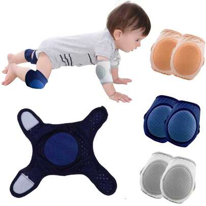 1 par de rodilleras para bebé ajustables para gatear - protector de rodillas para niños y niñas para caminar, rodilleras para gatear de bebé - idea de regalo de rodilleras para bebés y niños pequeños