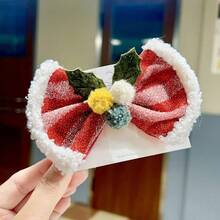 Mùa đông Giáng sinh mới Nơ kẹp tóc kẹp tóc dễ thương cho trẻ em Giáng sinh mũ nón ngày lễ phụ kiện tóc quà tặng tốt nhất - Nhiều màu - Xem 2