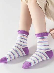 5 双儿童袜子，适合 1-12 岁，秋冬款式，卡通男童女童婴儿袜子 - 彩色 - 查看 2