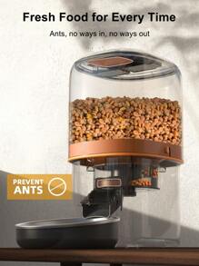 New USB Powered Pet Smart Feeder With 135oz Large Capacity Semi-Transparent Hopper, 1.06 Gallon, Stainless Steel Bowl, Automatic Timed Feeder For Cats & Dogs (Button Style) - Multicolor - View 4