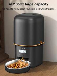 New USB Powered Pet Smart Feeder With 135oz Large Capacity Semi-Transparent Hopper, 1.06 Gallon, Stainless Steel Bowl, Automatic Timed Feeder For Cats & Dogs (Button Style) - Multicolor - View 7