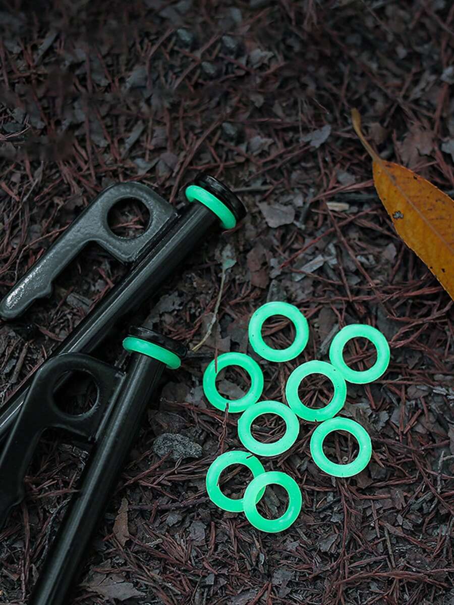 20pcs Tent Post Ring Fluorescent Glow-In-The-Dark Tent Ring Tent Pin Ring Tent Accessories - Green - View 1