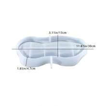 Khuôn silicon sóng bất đối xứng Khuôn DIY Khay đựng nến thơm bằng nhựa Khuôn thạch cao - trắng - Xem 2