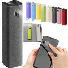 1pc 2-In-1 Microfiber Screen Cleaner With Spray Bottle(Contains Cleaning Fluid), Streak-Free Wipes For Phones & Computers - Essential Cleaning Tool For Home, College, & School Readiness