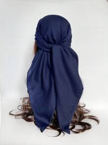 1pc Women's Pure Headscarf Square Scarf Silk Scarf Imitation Linen Hairband Decoration Bandana Shawl Badanatop Headscarf Blue Bandana Silk Scraf Bandana,Hair Band,Head Band Ideal For Dressing Up Your Look - Multicolor - View 19