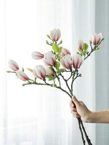 1pc/2pcs/4pcs Artificial Magnolia Bud Decor, Plastic Fake Flower Bouquet For Indoor/Outdoor Home Decor, Living Room, Bedroom, Cabinet, Backyard, Office, Restaurant, Hotel, And Various Party & Anniversary Scenes. For Better Effect, We Recommend Purchasing Multiple Pieces To Create A Nice Arrangement. - Magnolia Buds-pink - View 6