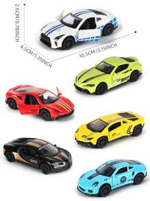 1/43 Alloy Toy Car Model With Regenerative Function, Capable Of Opening Doors And Racing Cars, Suitable For Christmas And Birthday Gifts For Children Aged 3 And Above,Back To School - Multicolor - View 7