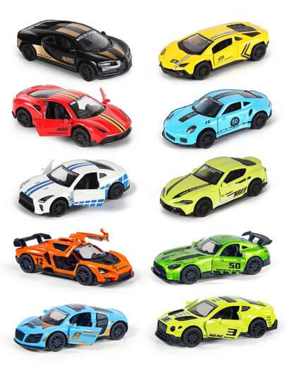 1/43 Alloy Toy Car Model With Regenerative Function, Capable Of Opening Doors And Racing Cars, Suitable For Christmas And Birthday Gifts For Children Aged 3 And Above,Back To School