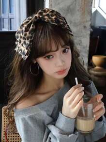 1 Piece Women's Leopard Print Bow Hair Clip, Retro Elegant Style, Summer Vacation Accessories, Women's Hair Accessories, Large Hair Clip, Women's Hair Clip, Beach Accessories. Suitable For Daily Leisure And Outdoor Wear, Summer Accessories, Women's Accessories, And Back To School Headwear., School Stuff, Claw Clips, Hairpin - Multicolor - View 8