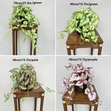 1/3 件人造悬挂植物，27.5/15.7 英寸假常春藤叶，人造盆栽藤蔓悬挂装饰，适用于婚礼墙壁、家庭、房间、庭院、室内或室外、办公室装饰（无盆） - 彩色 - 查看 5