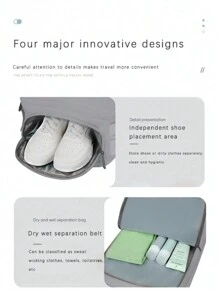 热销大容量旅行背包，适合男女商务、通勤、休闲背包、多隔层背包、笔记本电脑包、背包释放扣装饰功能背包笔记本电脑背包商务旅行防盗超薄耐用笔记本电脑背包防水大学学校电脑包，适合男女 15.6 英寸笔记本电脑 - 灰色 - 查看 8