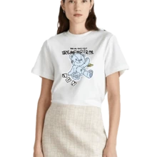 Blue Couple T-Shirt The One And Only Cotton Print Streetwear Casual Comfort Women - trắng - Xem 1
