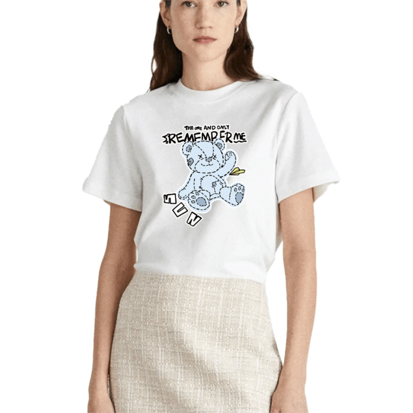 Blue Couple T-Shirt The One And Only Cotton Print Streetwear Casual Comfort Women - trắng - Xem 1