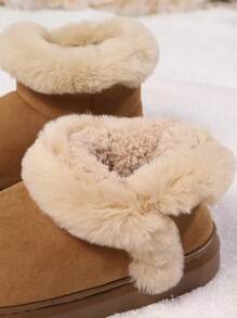 Women Winter Snow Boots Warm Thickened Plush Lined Casual Slip-On Short Boots