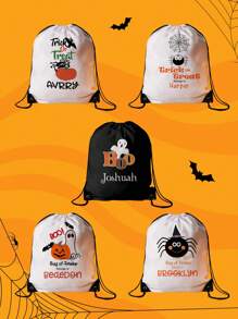 1 pieza Bolsa personalizada de Halloween y bolsas personalizadas para trick or treat, perfectas para llevar todos tus dulces de Halloween! Bolsa de transporte con diseño de fantasmas con nombre personalizado, bolsa de dulces de Halloween personalizada. Regalo de aniversario, regalo de San Valentín, regalo de cumpleaños, regalo para la mejor amiga, regalo para mamá, regalo para novia, regalo para ella, regalo para esposa, regalo de Navidad, regalos del Día de Halloween, regalos de Acción de Gracias, Feliz Día de Halloween