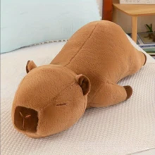 35CM 水豚毛绒玩具 - 逼真的毛绒动物，可爱的毛绒动物玩具，母亲节、朋友生日、圣诞节礼物、圣诞节风格生日礼物 - 棕色 - 查看 3