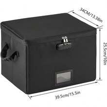 Fireproof Document Box, Fireproof File Box With Lock, Collapsible File Storage Box With Zippers And Inserts Bag, Portable Home Office Box For Letter/Legal Folder(Not Include Dividers) - Black - View 5