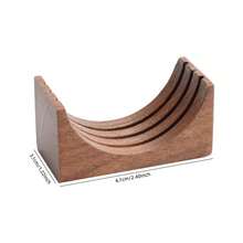 1pc, Espresso Coffee Filter Screen Holder Rack, Coffee Making Puck Screen Bracket Wooden Walnut Stand Rack, For RV Outdoor Camping Picnic Office Travel Coffee Maker Coffee Bar Accessories Back To School Supplies - Brown - View 9