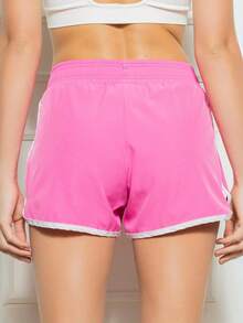 Women's Gym Shorts Kit 2 Loose Fitness Fashion Casual Workout Walking Running Yoga Workout Fitness Fit Running High Waist - 粉紅色和黑色 - 查看 5