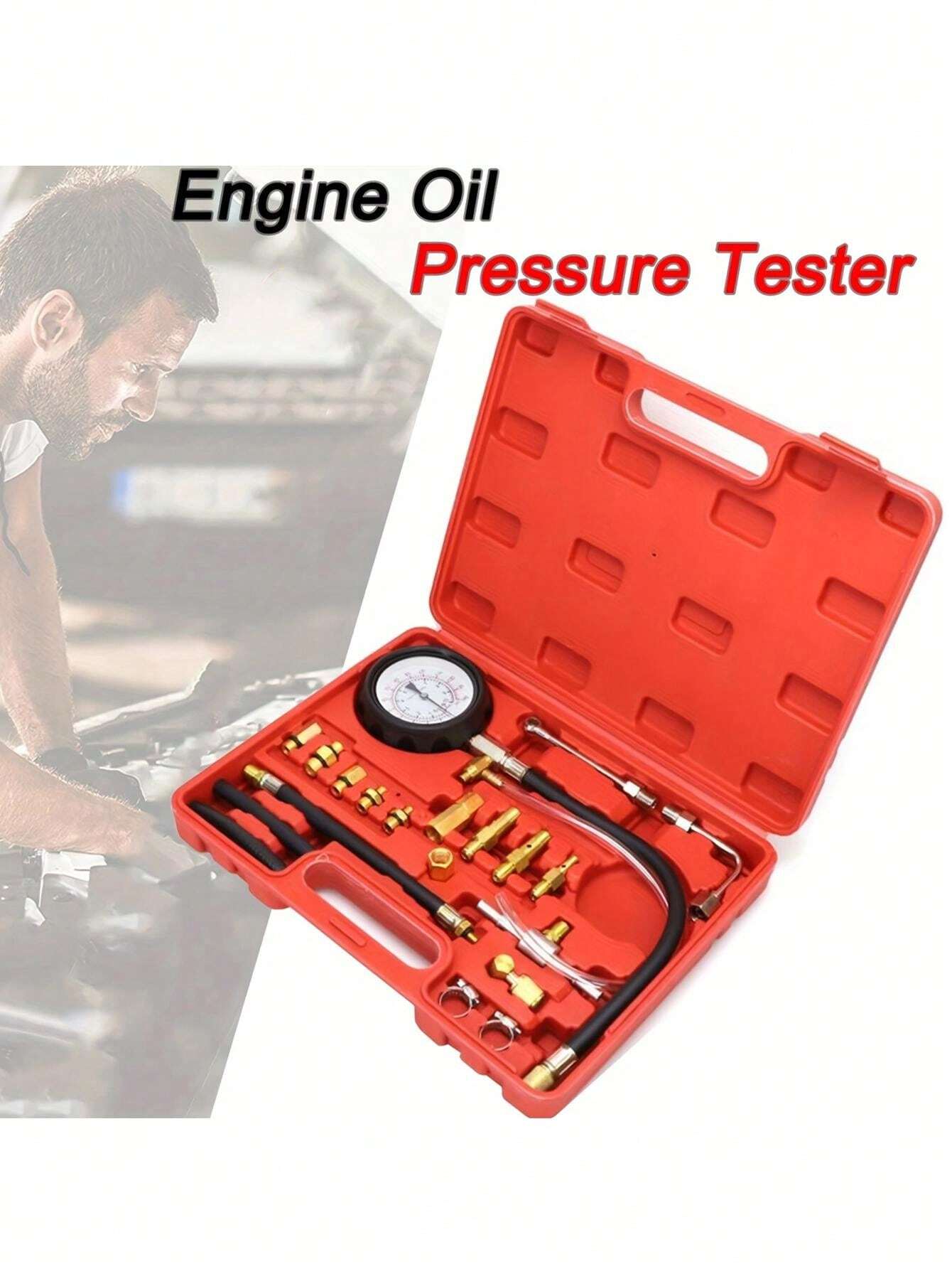 Besper Fuel Injector Injection Pump Tester Gauge Kit, Car Gasoline Gas