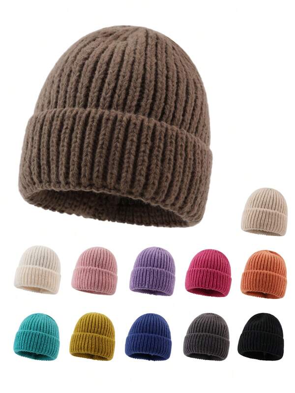 قبعة محبوكة من الصوف المخلوط بالقماش الأبيض، فضفاضة للنساء، مقاومة للرياح للخريف والشتاء، قبعة صوفية للاستخدام الخارجي