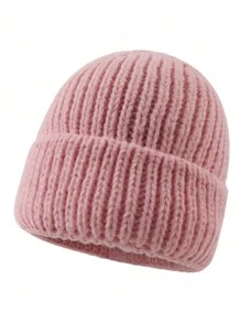 قبعة محبوكة من الصوف المخلوط بالقماش الأبيض، فضفاضة للنساء، مقاومة للرياح للخريف والشتاء، قبعة صوفية للاستخدام الخارجي