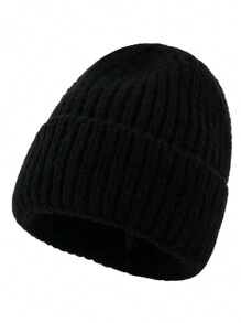 قبعة محبوكة من الصوف المخلوط بالقماش الأبيض، فضفاضة للنساء، مقاومة للرياح للخريف والشتاء، قبعة صوفية للاستخدام الخارجي