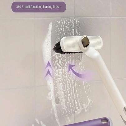 4pcs/3pcs/2pcs/1pc 360° Rotating Tile Cleaning Brush Set - Hard Bristle Brush, Wall & Floor Scrubber, Bathroom & Kitchen Cleaning Tools