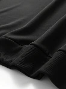 2 peças Conjunto de Moletom Casual com Estampa de Letra e Calça com Cordão na Cintura para Homens, Outono
