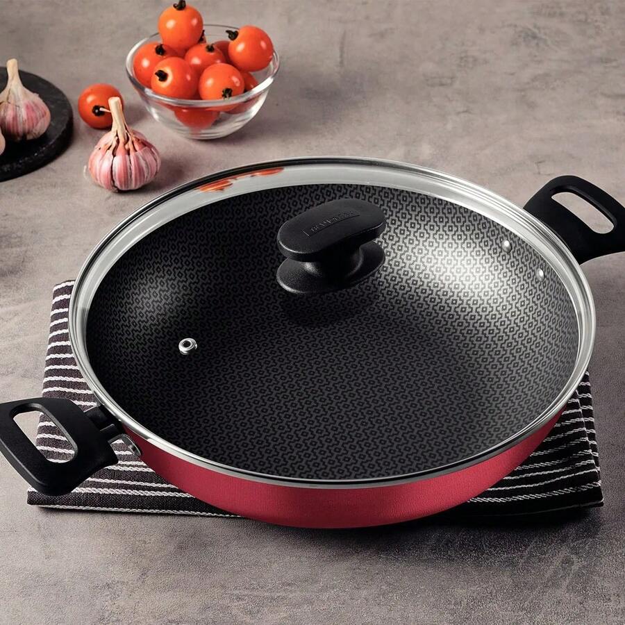 Loreto Wok Pan 3.3L 28cm Non-Stick Aluminum Starflon Red Tramontina - 27817022 - 紅色 - 查看 1