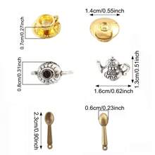 9-50pcs Mini Alloy Charms Coffee Cup Teapot Spoon Tableware Kitchen Charms Pendant For DIY Craft Jewelry Making Necklace Bracelet Key Chain - Alloy Pendant - View 5