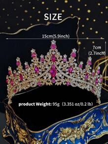 1pc Tiara And Crown For Women Crystal Queen Crowns Rhinestone Princess Tiaras For Girl Bride Wedding Hair Accessories For Bridal Birthday Party Prom Halloween Christmas - 彩色 - 查看 9