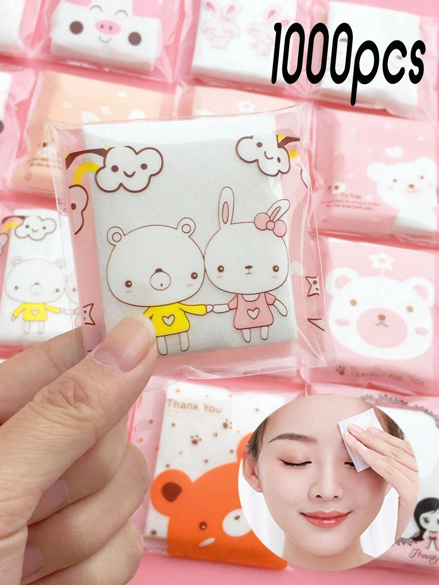 Miếng lót mỹ phẩm hoạt hình dễ thương, Miếng tẩy trang cầm tay, Miếng tẩy trang nhẹ - Nhiều màu - Xem 1