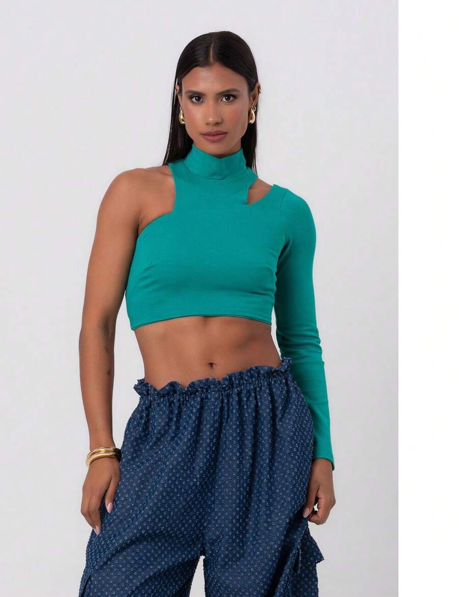 Labrava Green Crop Top - màu xanh lá - Xem 1