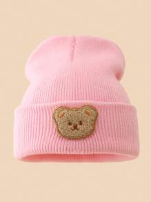 1pc Kids Bear Design Knitted Beanie Hat, Warm Winter Head Cap For Boys & Girls - Multicolor - View 11