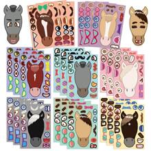 8pcs/Pack Cartoon Pony Design DIY Cute Face Stickers, Waterproof PP Stickers For Decorating Instruments, Guitars, Phone Cases, Water Cups, Skateboards, Notebooks, Mugs, Luggage, Suitable For Back To School, Children's Day, Birthday, Parties, Gifts