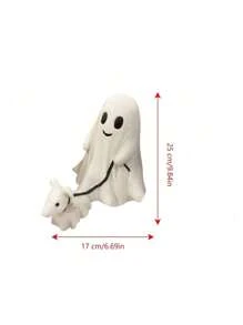 Halloween Ghost Walking Dog Statue, Large/Medium Ghost Walking His Ghost Dog, Spooky Ghost Dog Halloween Figurine For Yard, Garden, Corridor,Tabletop Decorations - B - View 8