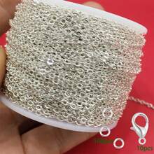 5m/1m 散装不锈钢链，适用于银色/玫瑰金 O 型项链链环，1mm/1.5mm/2mm/2.5mm DIY 珠宝制作材料