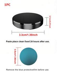 1 pieza Soporte magnético multifuncional mini para celular en el auto para navegación, disponible en rosa dorado/plateado/dorado/negro