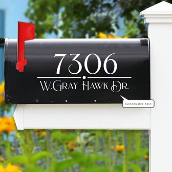 Custom Mailbox Numbers Street Address Signs Reflective Vinyl Decal, Personalized House Numbers For Mailbox, For House, Outdoor Garbage Can, Door. COLOR: White, Black, Valentine Day, Valentine Day Decor Gifts Birthday Graduation,Home Refresh,Festive Calendar