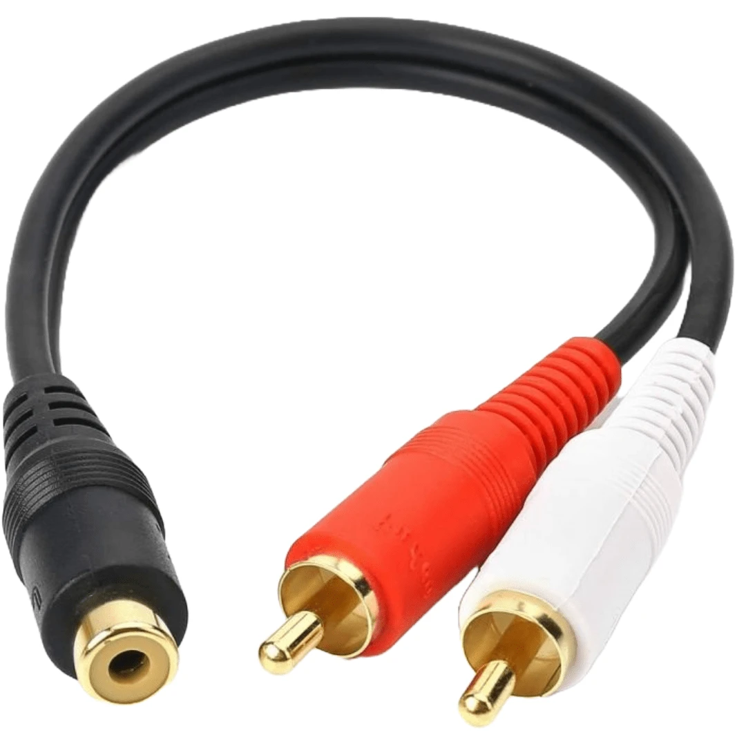 Premium RCA Audio Jack Cable Y Adapter Splitter 1 Female To 2 Male Plug