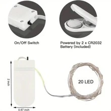 1/7/18 LED银线串灯，带电池，星月灯串 - 非常适合DIY婚礼、派对、卧室、万圣节、圣诞节、感恩节、情人节和母亲节装饰 - 暖白光 - 查看 8