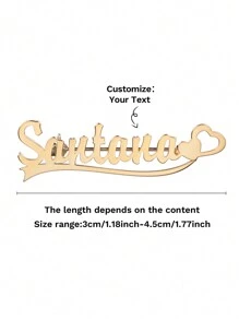1pc Customized Letter Copper Name Lapel Pin, Multiple Fonts & Borders, Ideal For Daily Wear, Christmas, Memorial, Valentine's Day Gifts