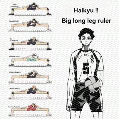 1pc Volleyball Design Anime Gojo Character Ruler, Student Stationery Ruler, Measuring Tool, Drafting Ruler, Thick Scale Ruler Back To School